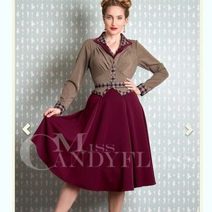 Miss Candyfloss Lakia Bo Elegant long sleeved swing dress